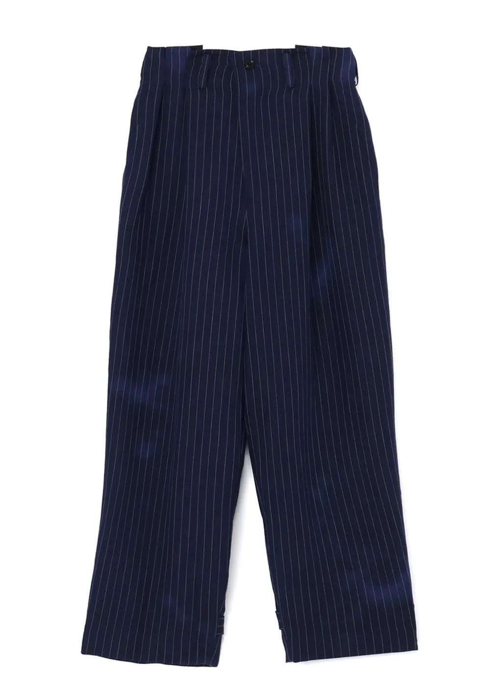 Linen Cotton Pin-Striped Uneven Dyeing 2 Tucks Pants