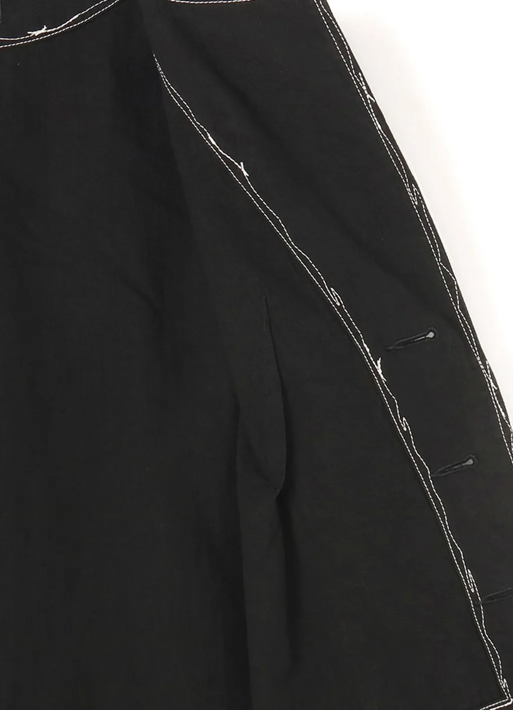 Linen Cotton Canvas Random Check Dye No Collar Jacket