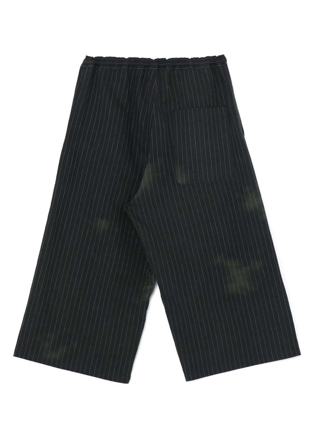 Linen Cotton Pin-Striped Uneven Dyeing Front Tuck Wide Pants