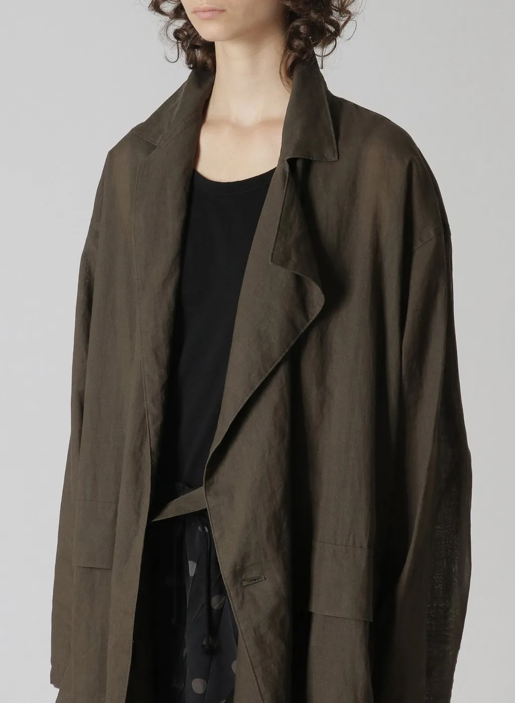 Ramie Oil Lawn Flap Patch Pocket Work Coat