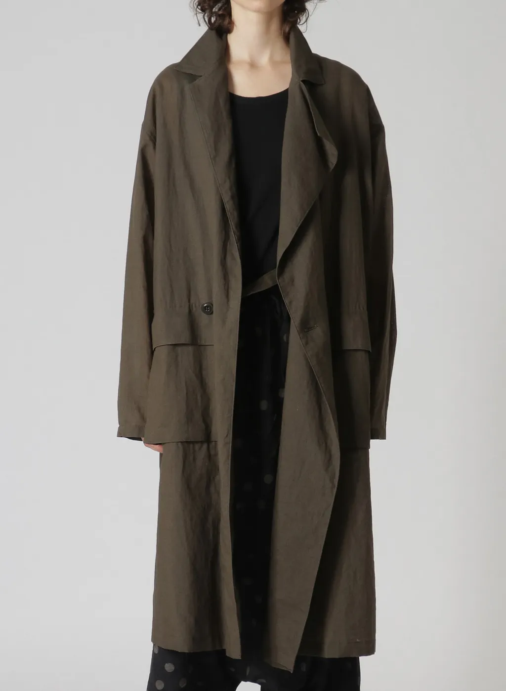 Ramie Oil Lawn Flap Patch Pocket Work Coat