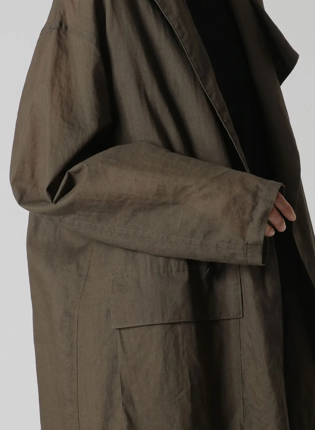 Ramie Oil Lawn Flap Patch Pocket Work Coat