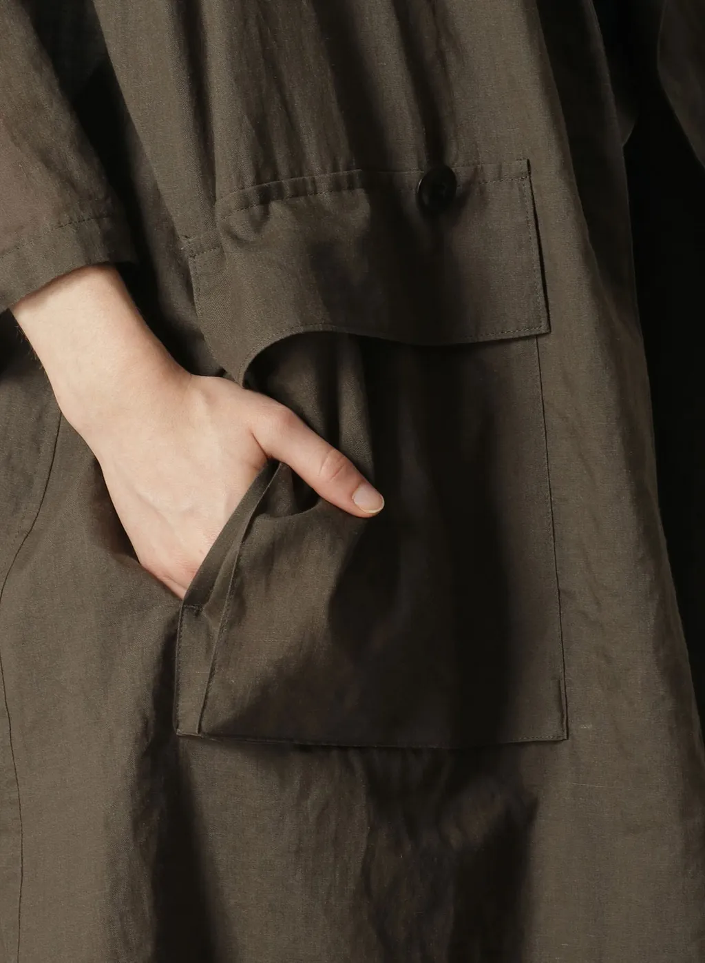 Ramie Oil Lawn Flap Patch Pocket Work Coat