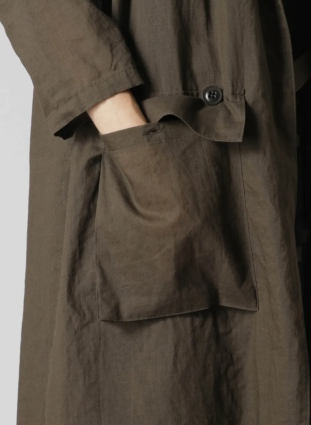 Ramie Oil Lawn Flap Patch Pocket Work Coat
