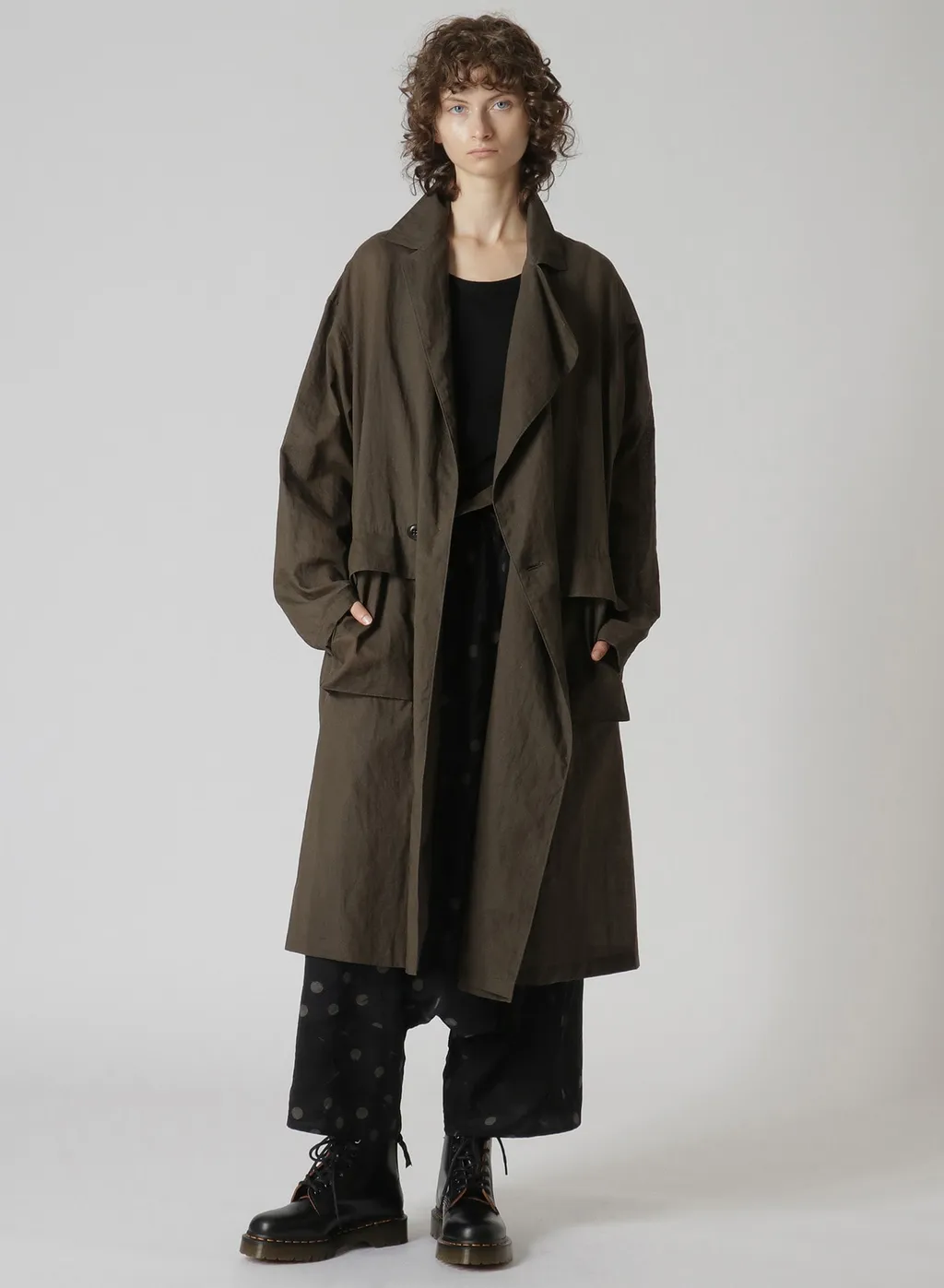 Ramie Oil Lawn Flap Patch Pocket Work Coat