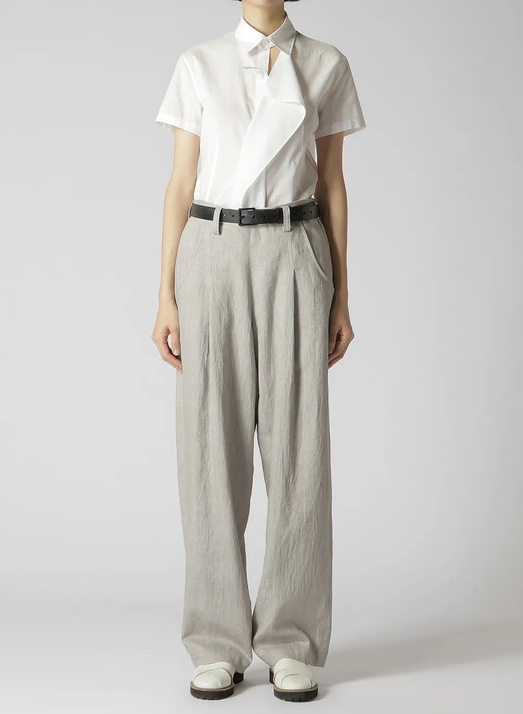 L/C Ink Dyed Light Denim Side Open Pants