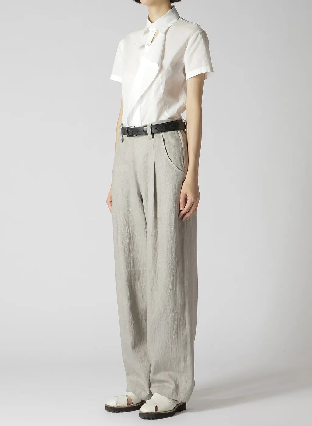 L/C Ink Dyed Light Denim Side Open Pants