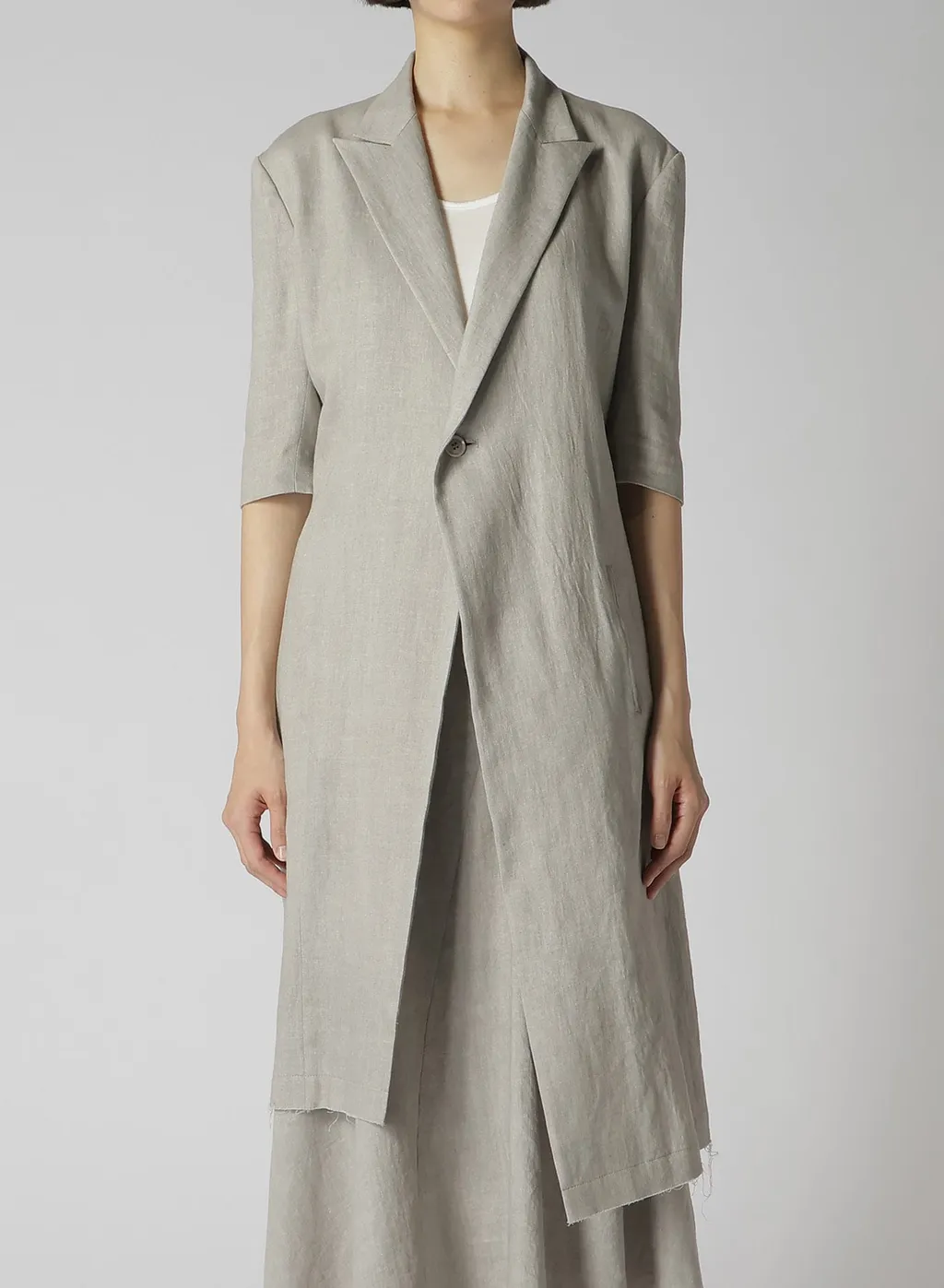 L/C Ink Dyed Light Denim Half Sleeve Tailored Jacket