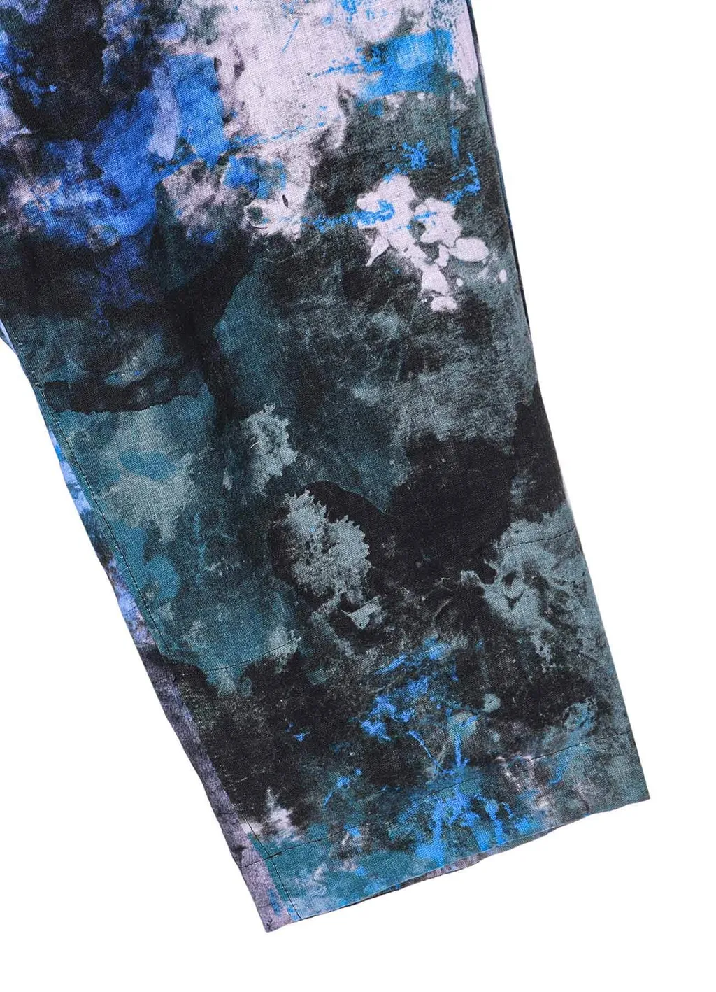 Linen Lawn Paint Print Elastic String Waist Pants