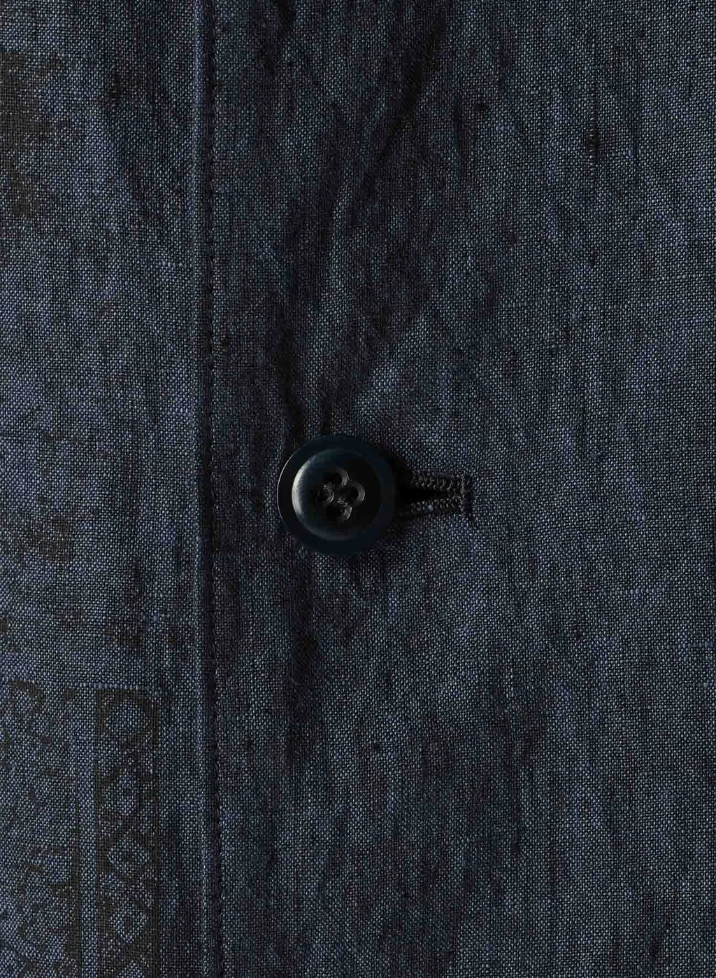 Linen Chambray Ethnic Patchwork Print 3/4 Work Jacket