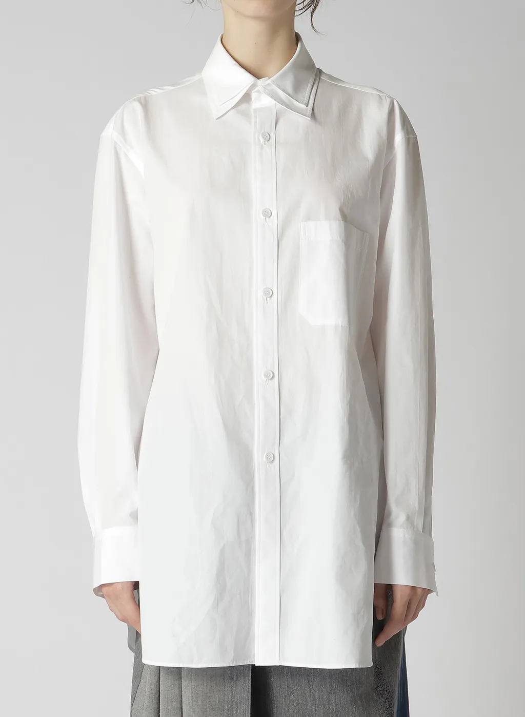 Cotton Broadcloth Double Collar Shirt