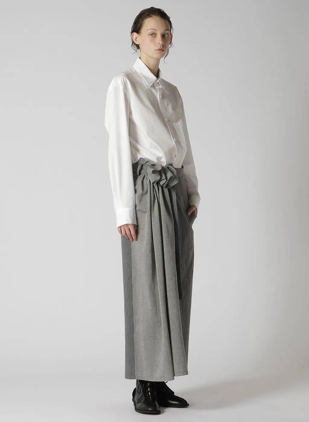 Cotton Broadcloth Double Collar Shirt