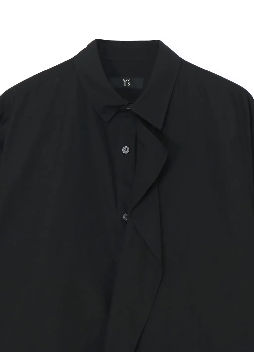 Cotton Broadcloth Blouse With Hanging Cloth On Left