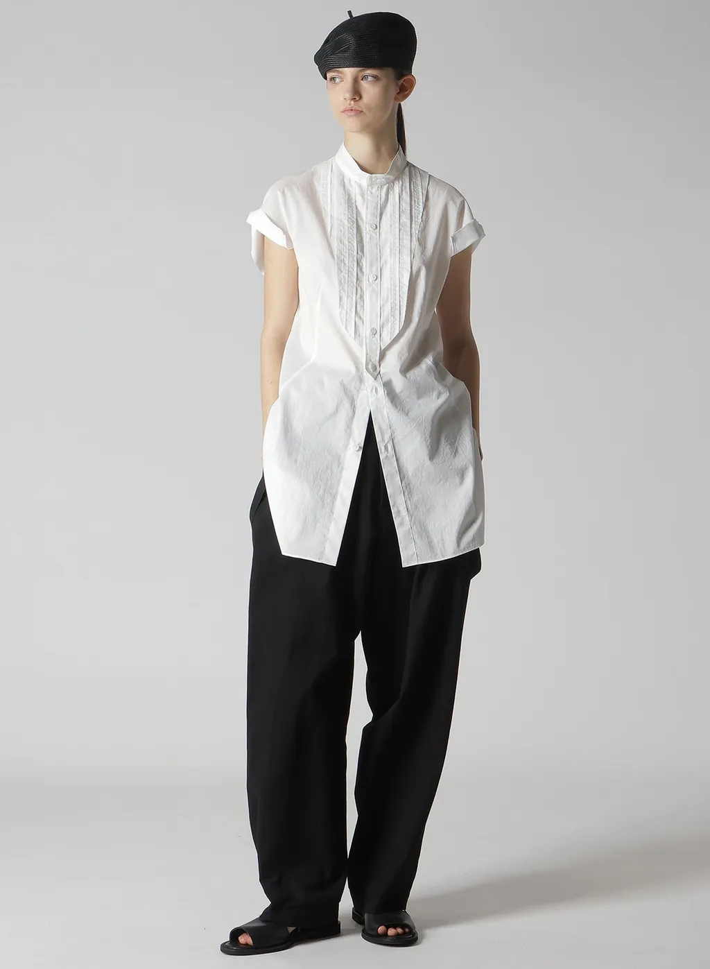 Cotton/Lawn Stand Collar Shirt
