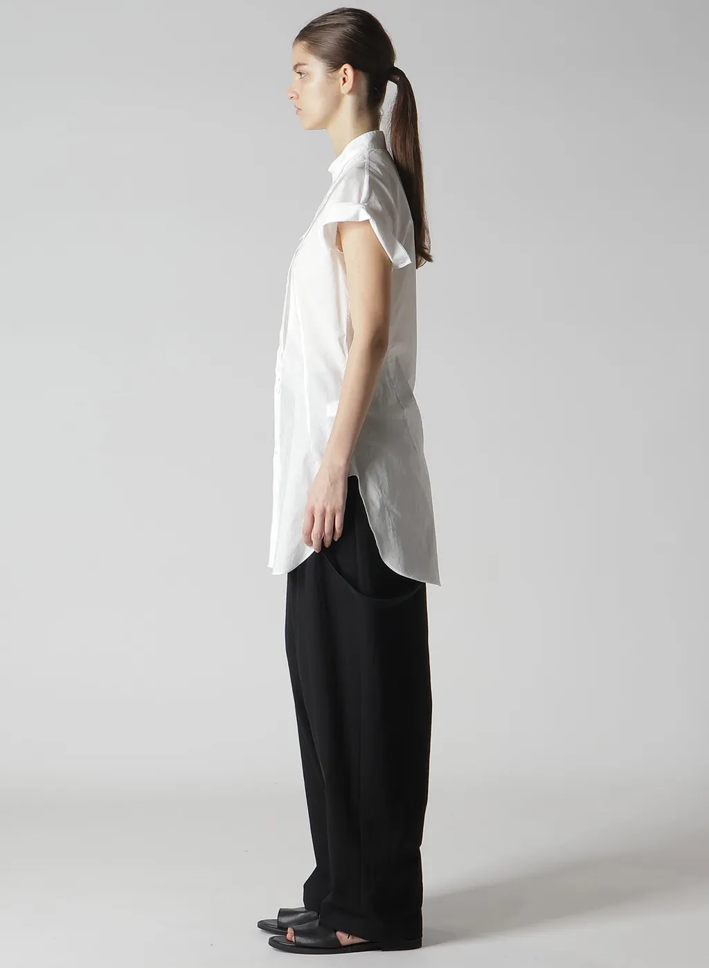 Cotton/Lawn Stand Collar Shirt