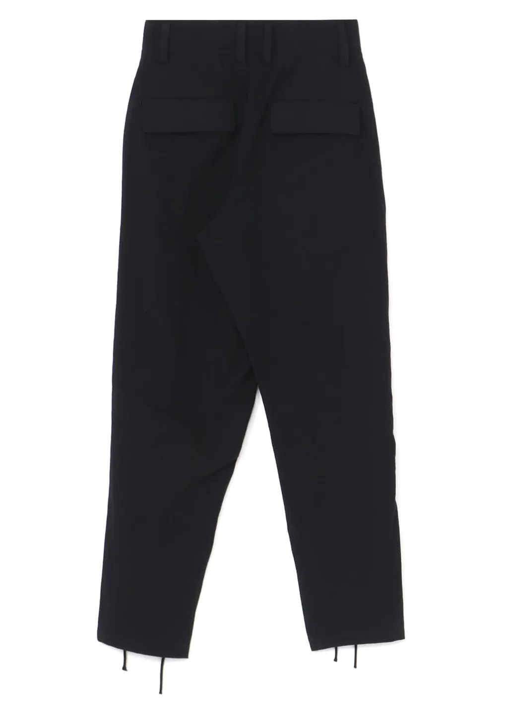 Plain Weave Denim Lace Up Hem Pants