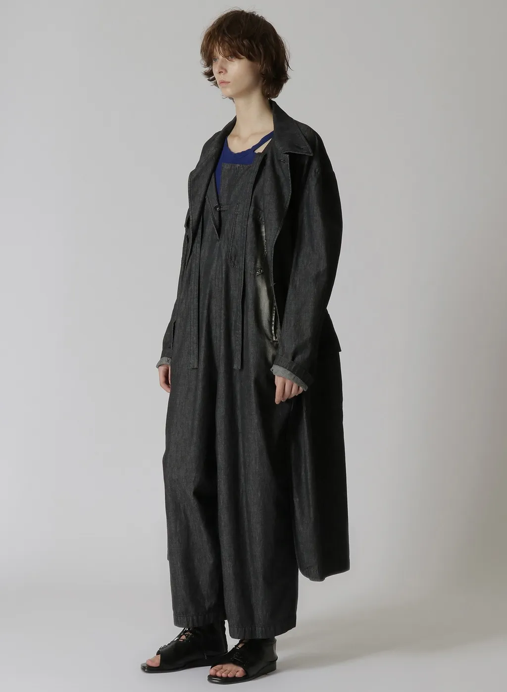 Spotted Denim 4 Pockets Long Jacket