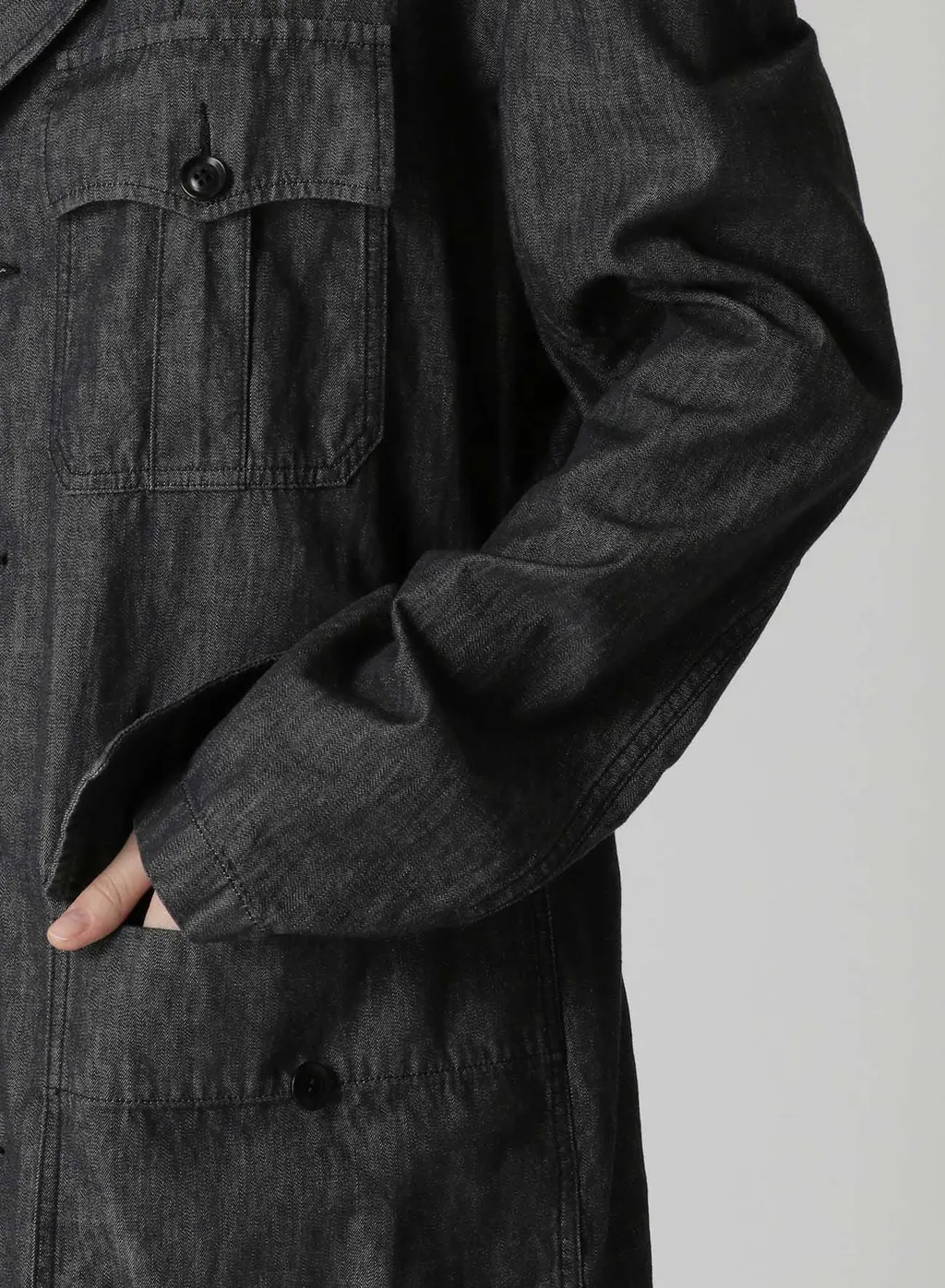 Spotted Denim 4 Pockets Long Jacket