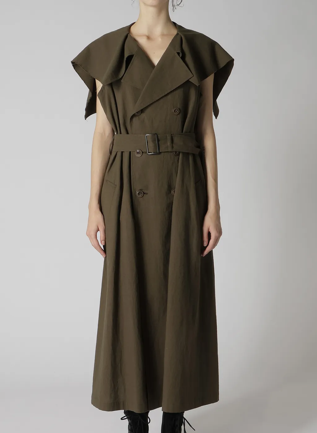 Cotton Flax Poplin Sailor Collar Coat