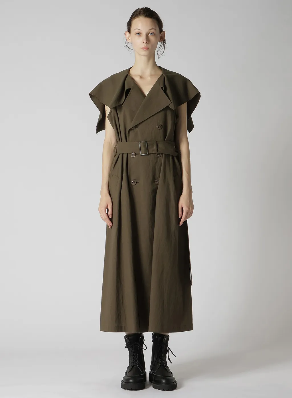Cotton Flax Poplin Sailor Collar Coat