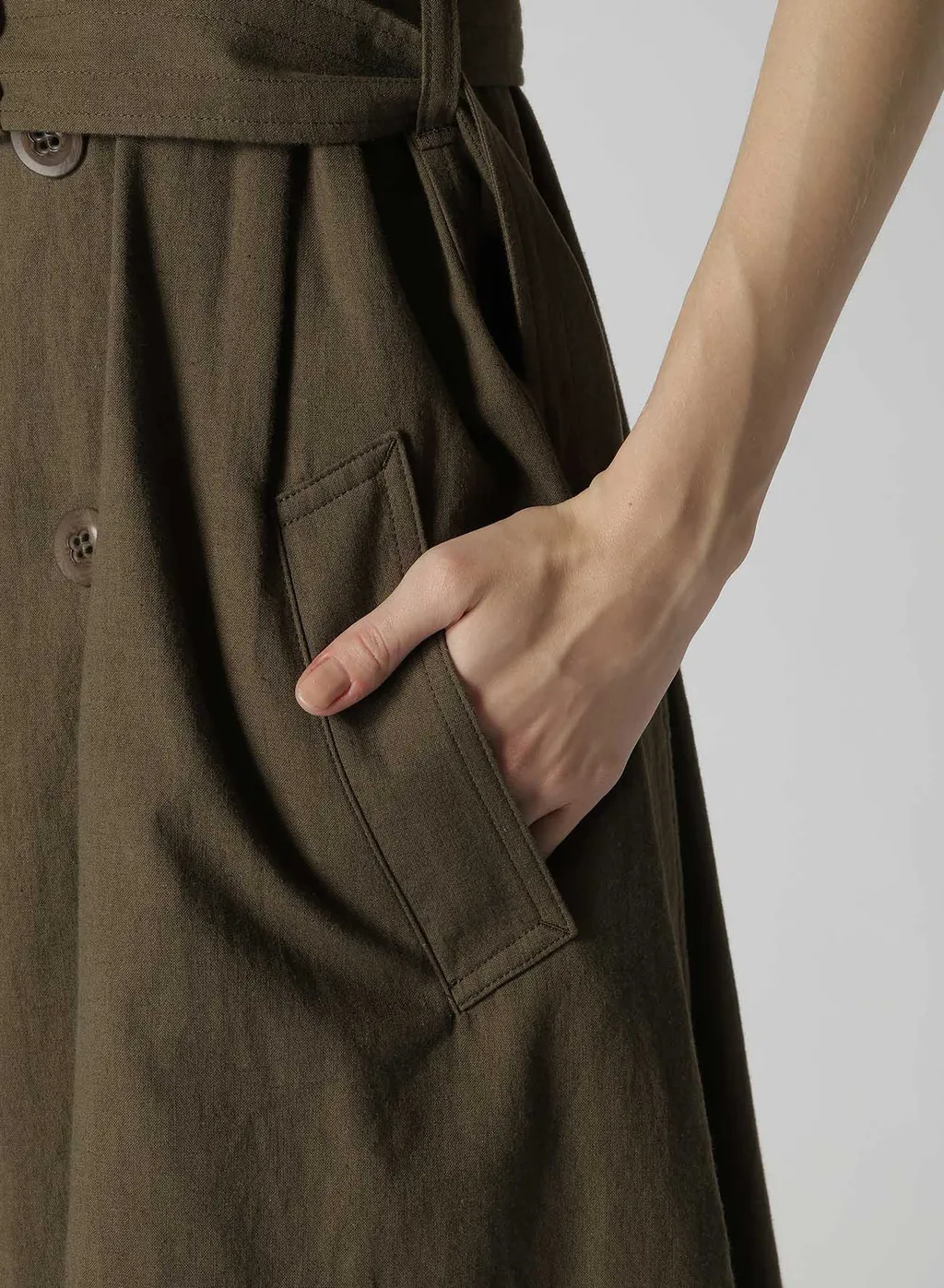 Cotton Flax Poplin Sailor Collar Coat