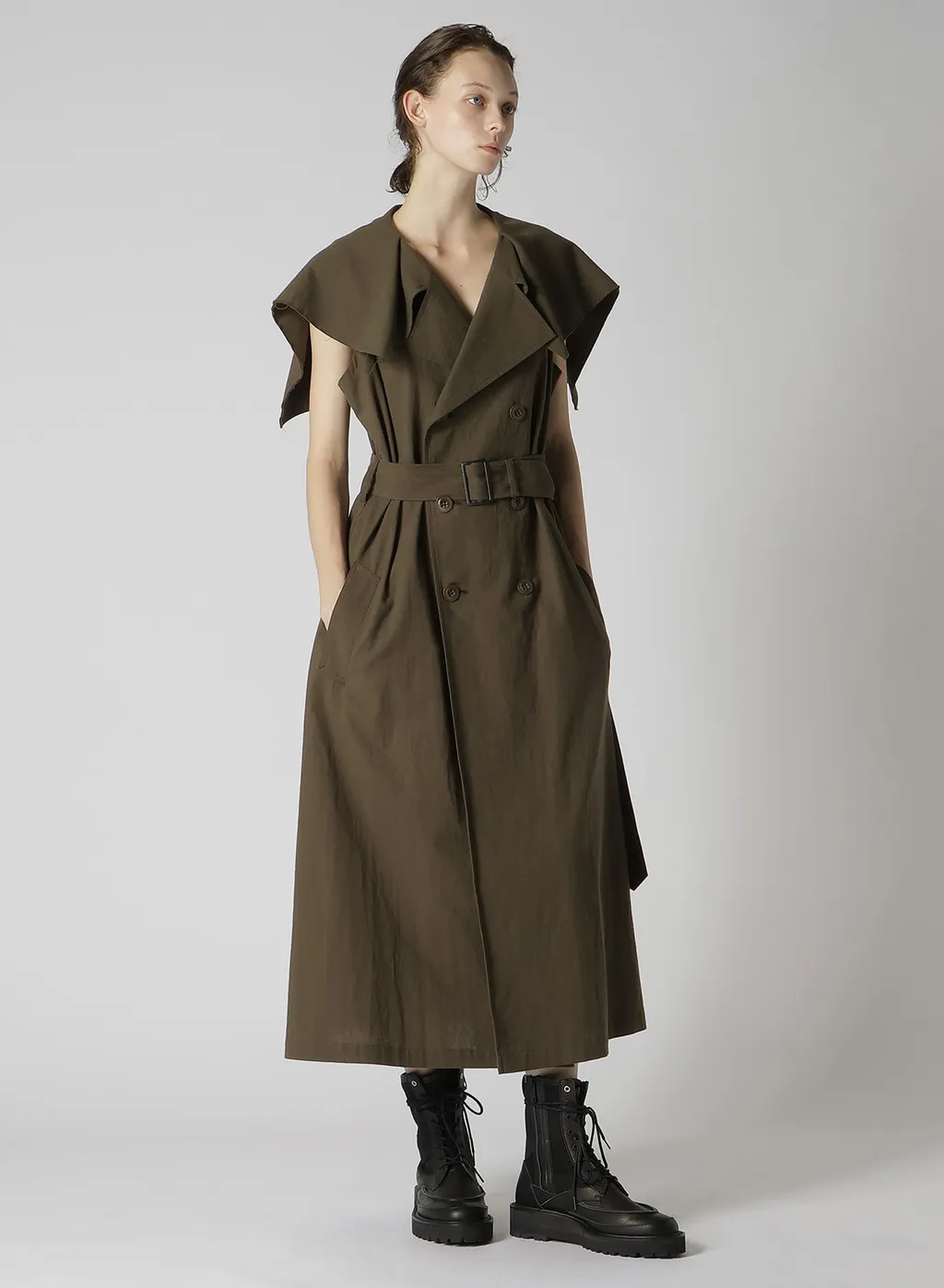 Cotton Flax Poplin Sailor Collar Coat