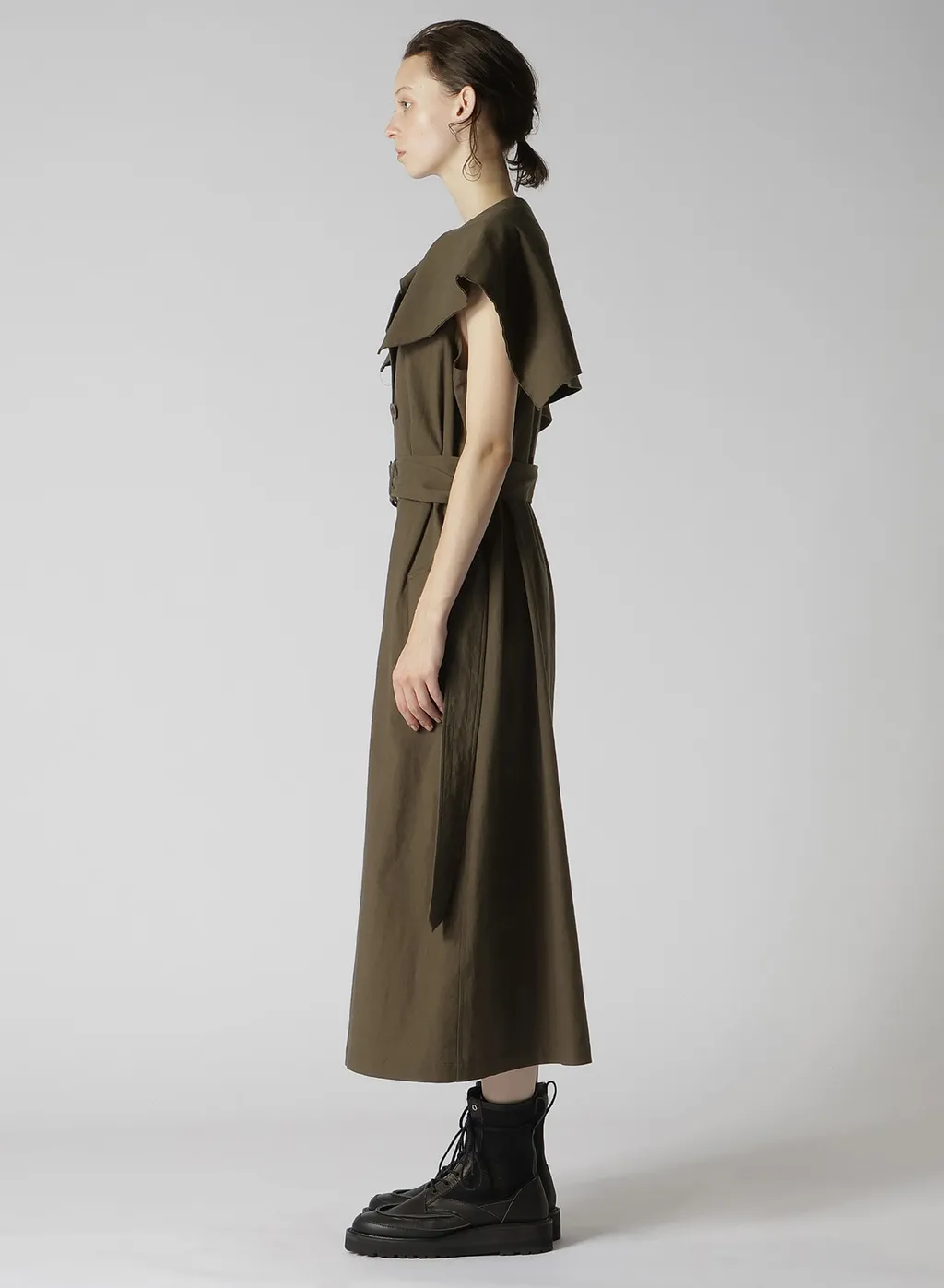 Cotton Flax Poplin Sailor Collar Coat