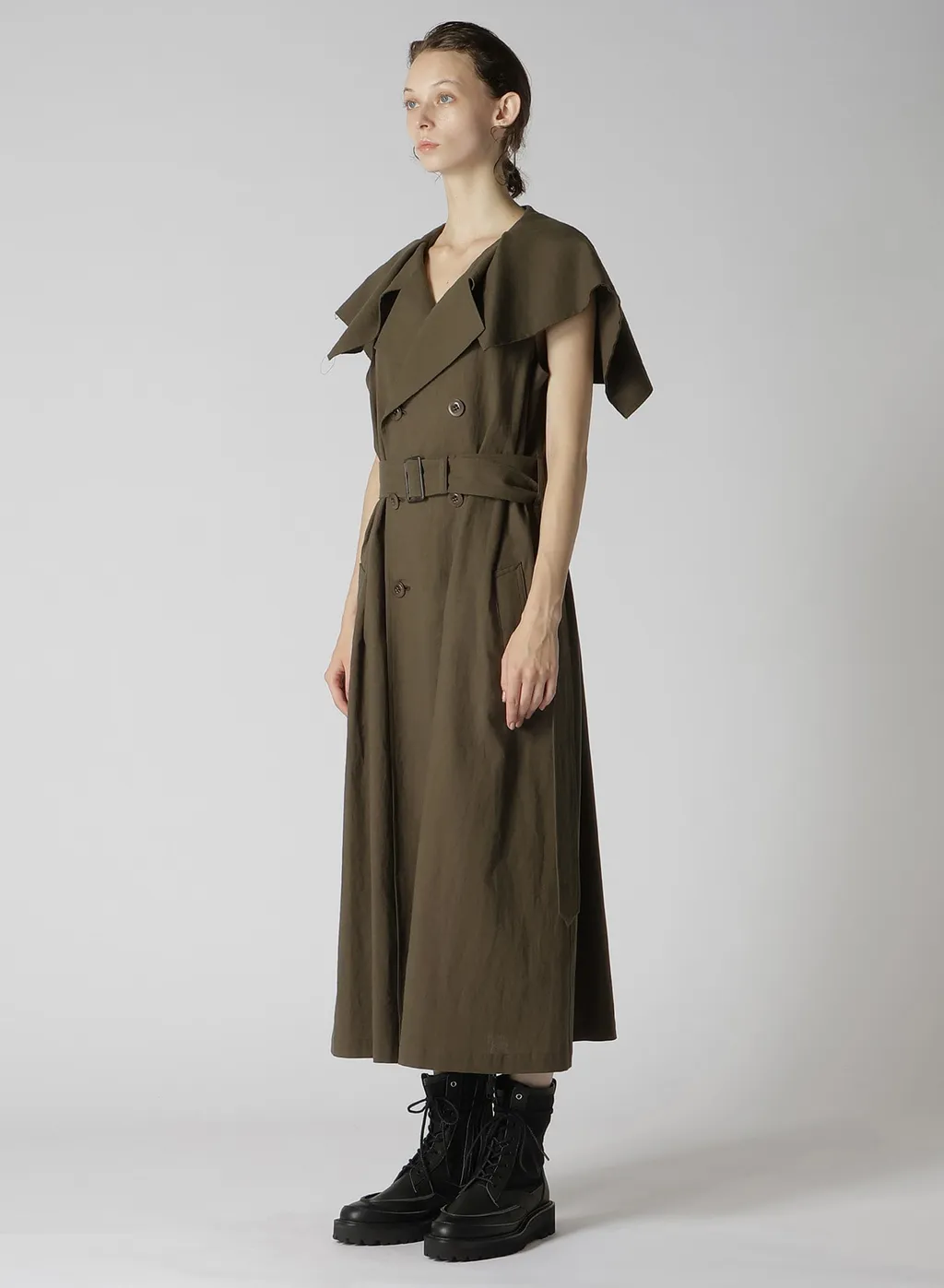 Cotton Flax Poplin Sailor Collar Coat