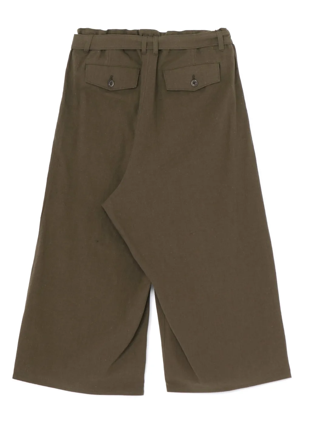 Cotton Flax Poplin Belted Pants