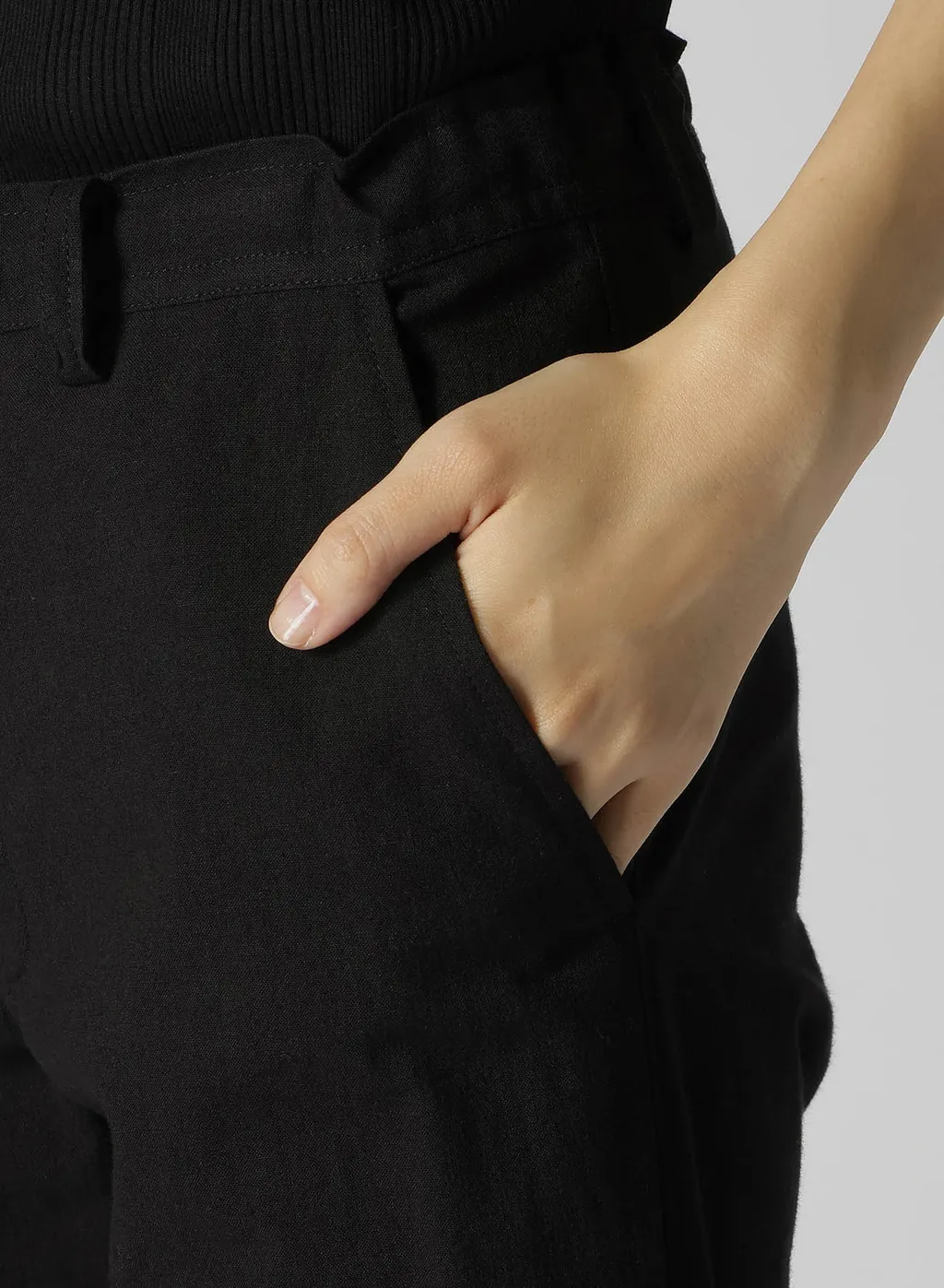 Cotton Flax Poplin Slim Pants