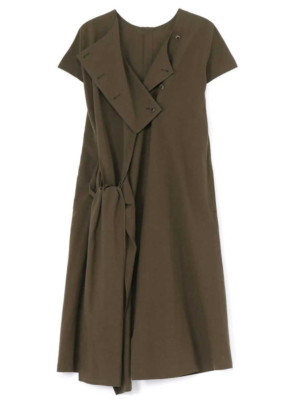 Cotton Flax Poplin Back Tie Dress
