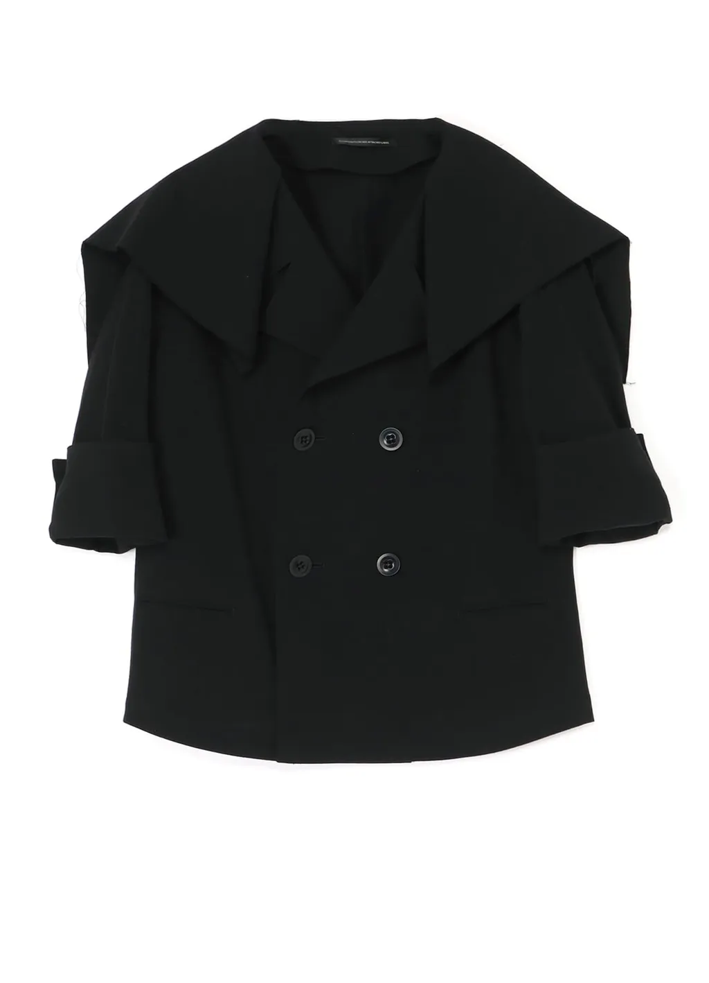 Cotton Flax Poplin Sailor Collar Jacket