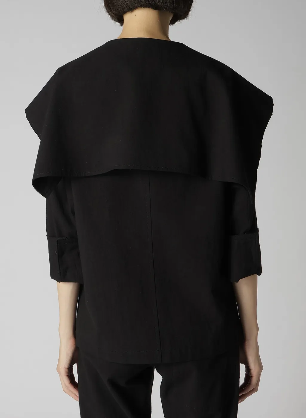 Cotton Flax Poplin Sailor Collar Jacket