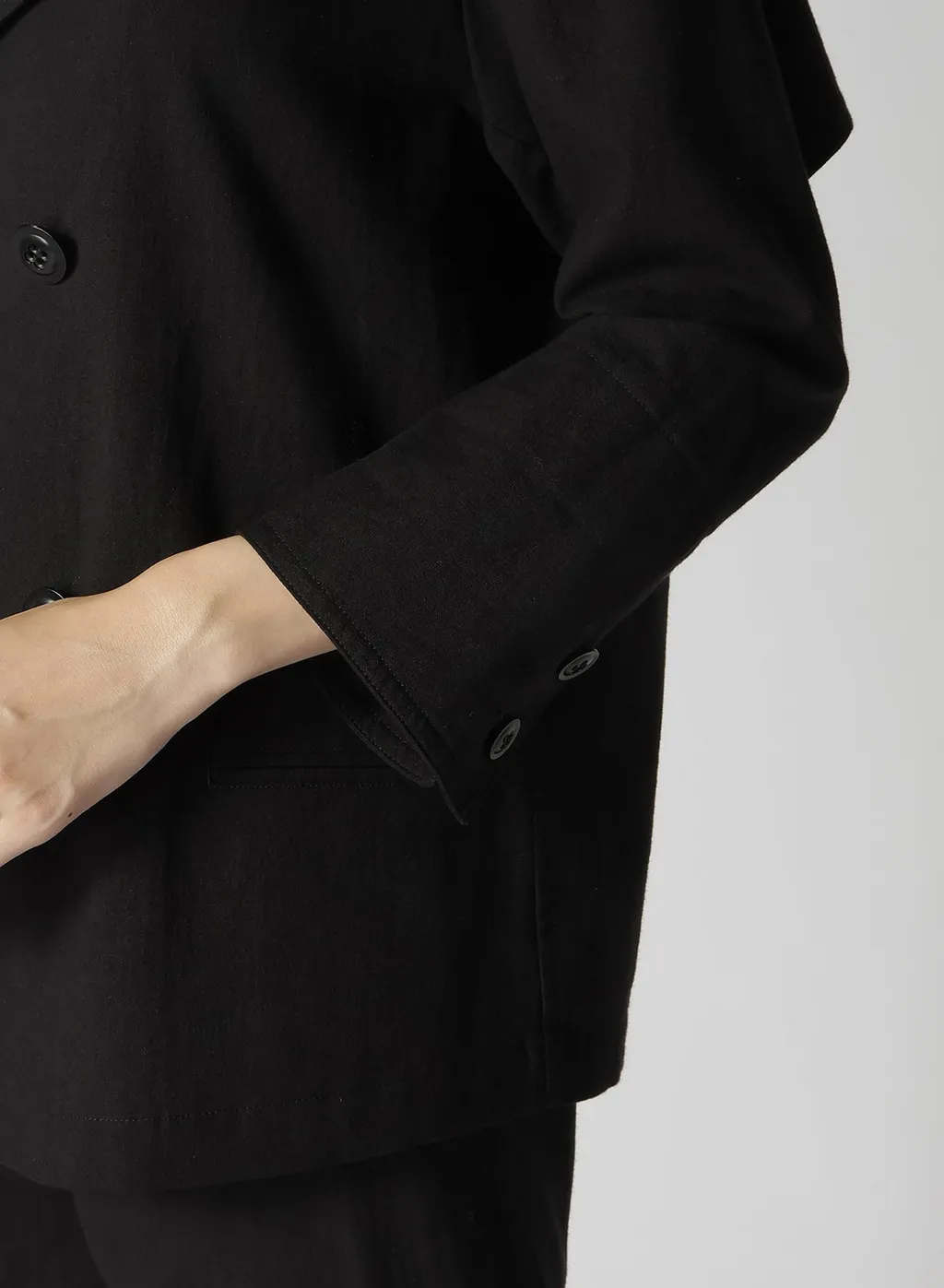 Cotton Flax Poplin Sailor Collar Jacket