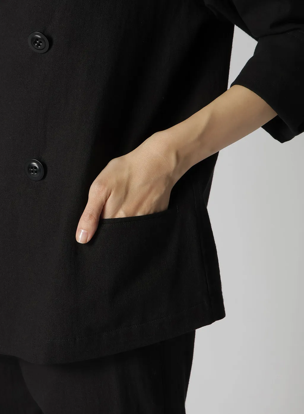 Cotton Flax Poplin Sailor Collar Jacket