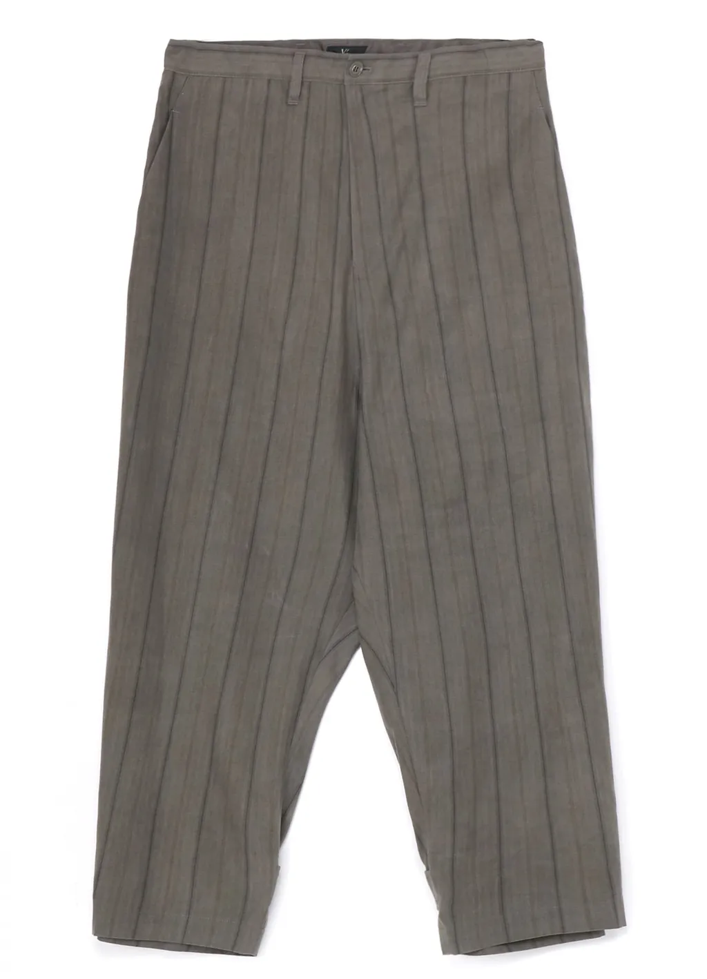 Cotton Stripe Ink Dyed Tabbed Hem Pants