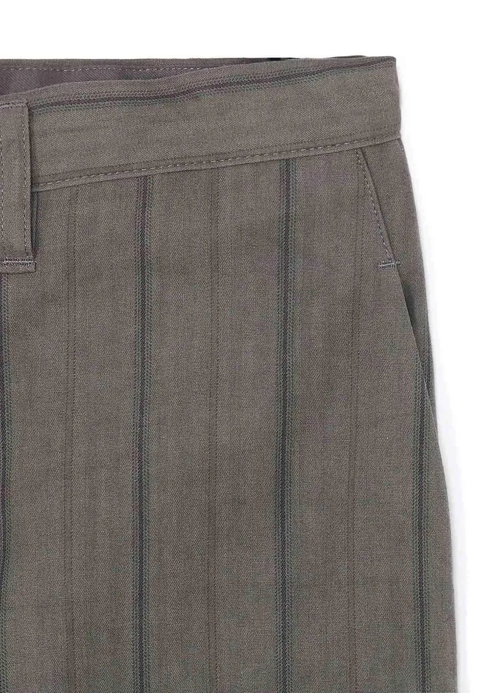 Cotton Stripe Ink Dyed Tabbed Hem Pants