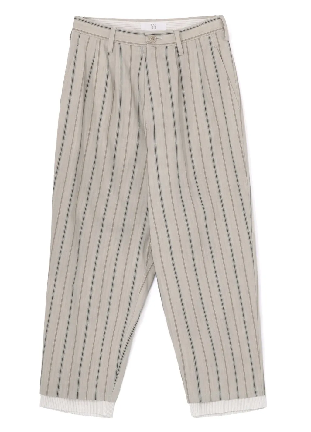 Cotton Stripe Ink Dyed Double Tuck Tapered Pants