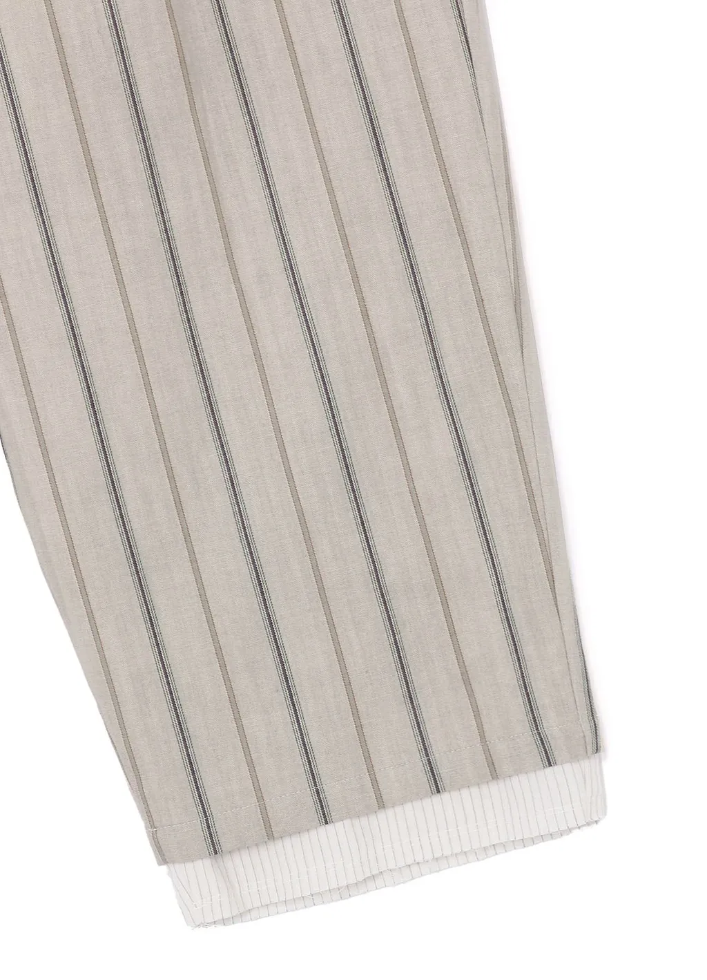 Cotton Stripe Ink Dyed Double Tuck Tapered Pants