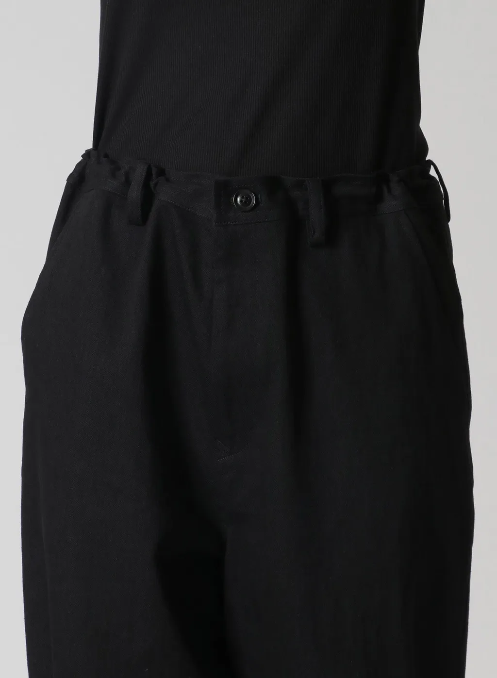 Denim Hole Embroidery Waist String Slim Pants