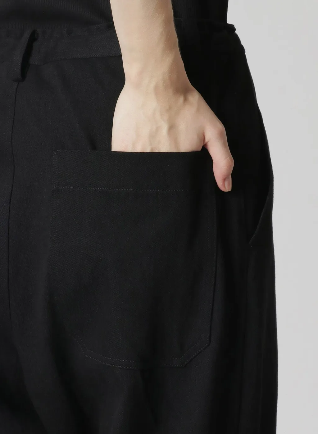 Denim Hole Embroidery Waist String Slim Pants