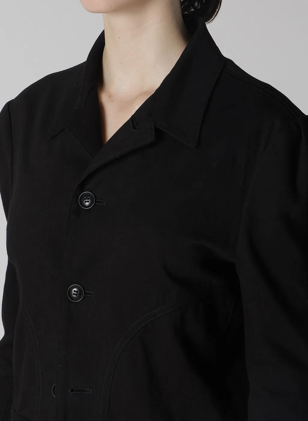 8Oz Black Over Denim Slit Jacket
