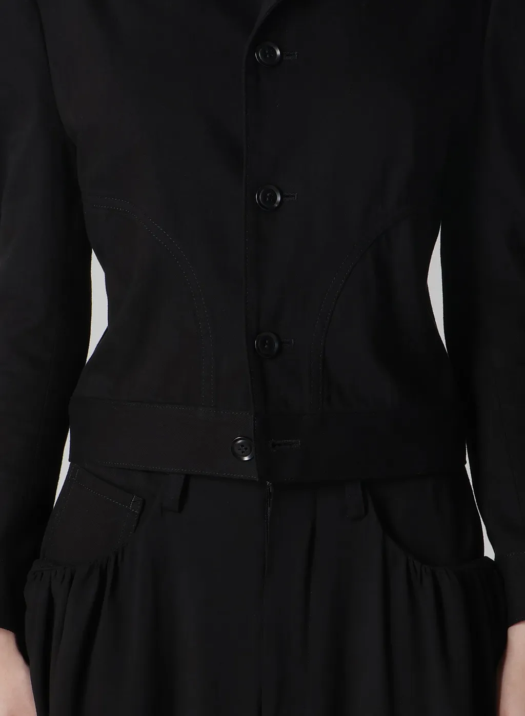 8Oz Black Over Denim Slit Jacket