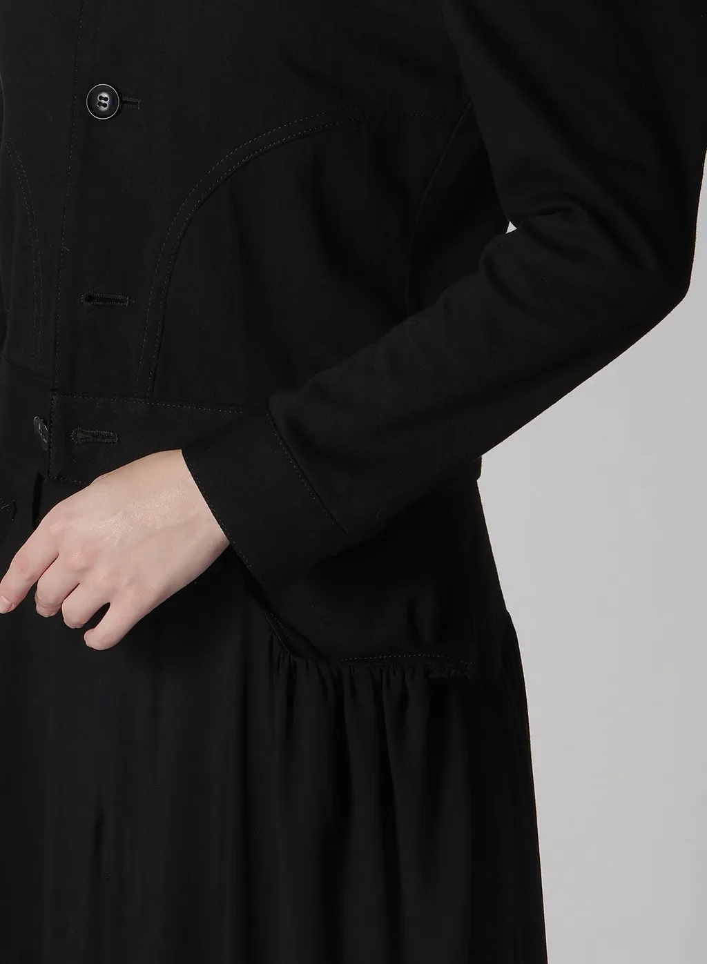 8Oz Black Over Denim Slit Jacket