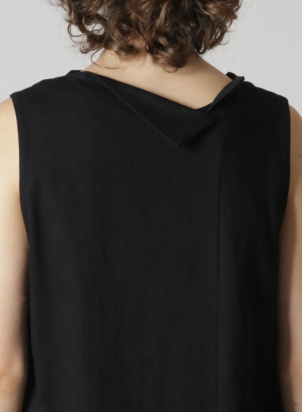 Denim Hole Embroidery Collar Square Sleeveless Dress