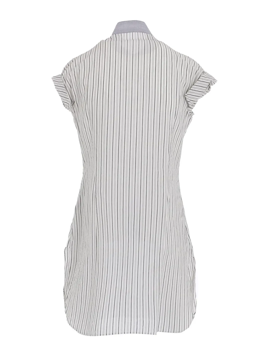 C/Cu Hard Twisted Dobby Stripe Stand Collar Shirt