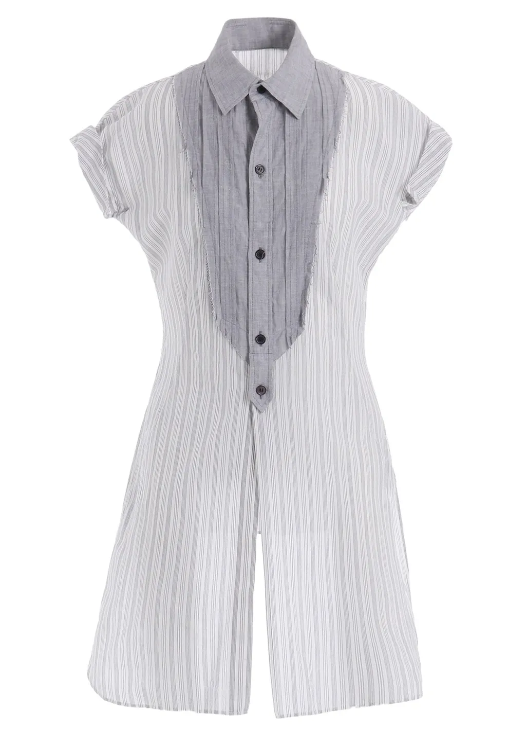 C/Cu Hard Twisted Dobby Stripe Pleated Shirt