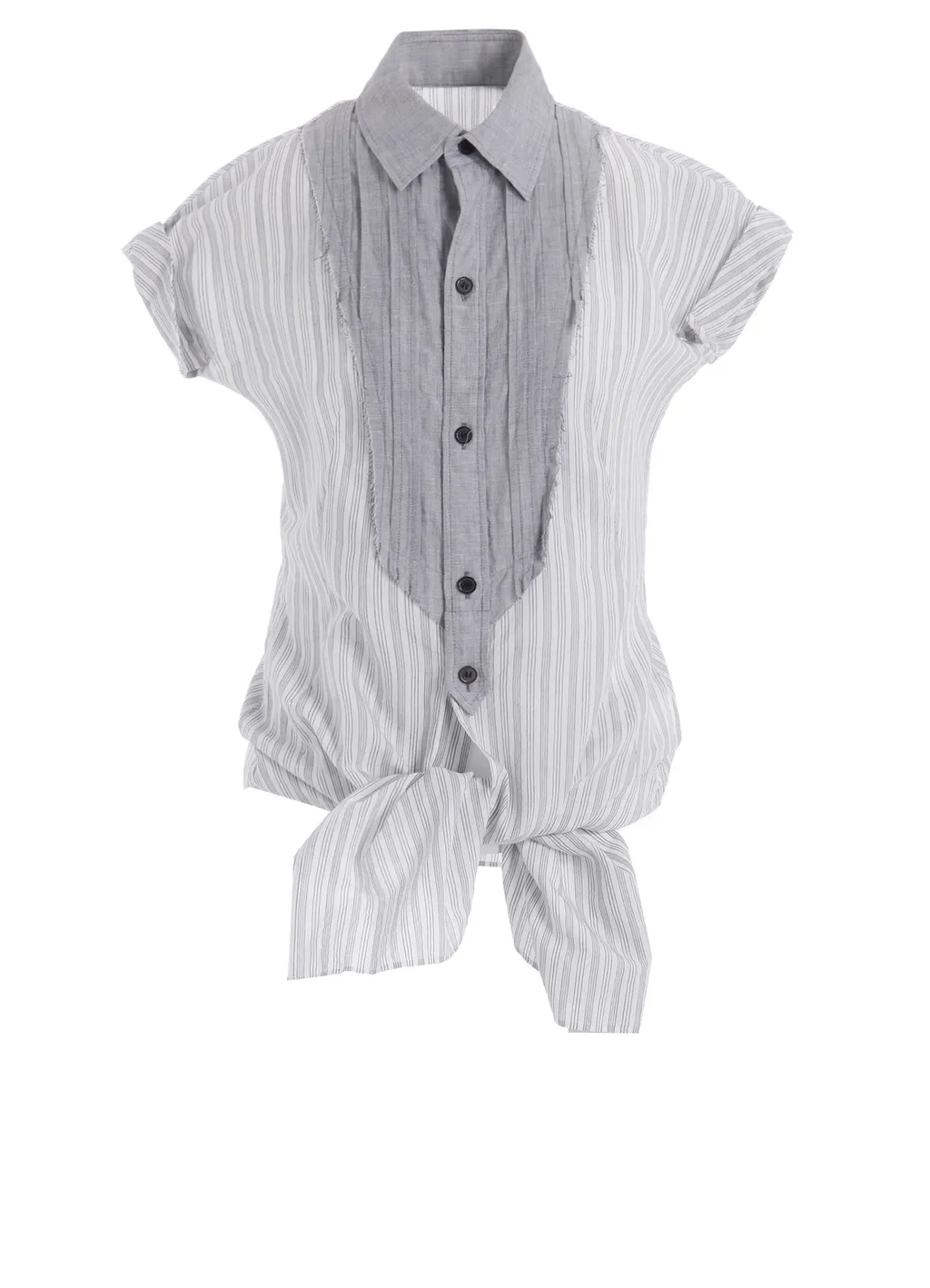 C/Cu Hard Twisted Dobby Stripe Pleated Shirt