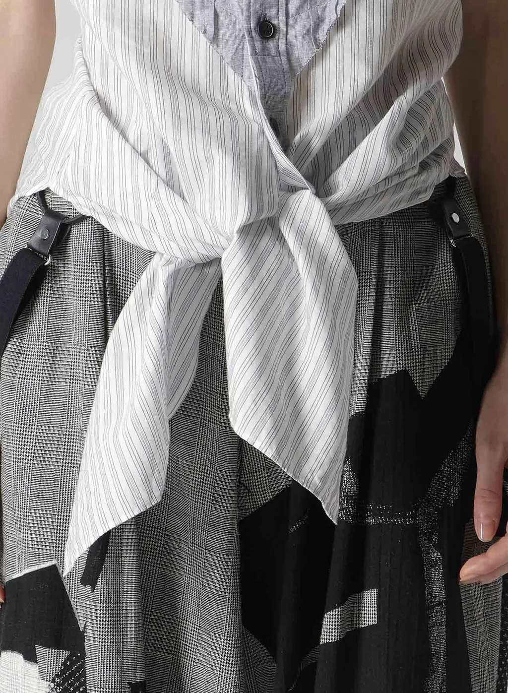 C/Cu Hard Twisted Dobby Stripe Pleated Shirt