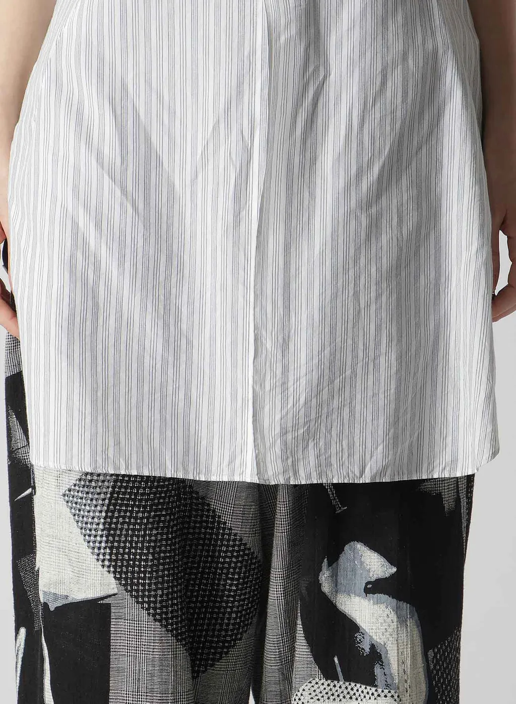 C/Cu Hard Twisted Dobby Stripe Pleated Shirt